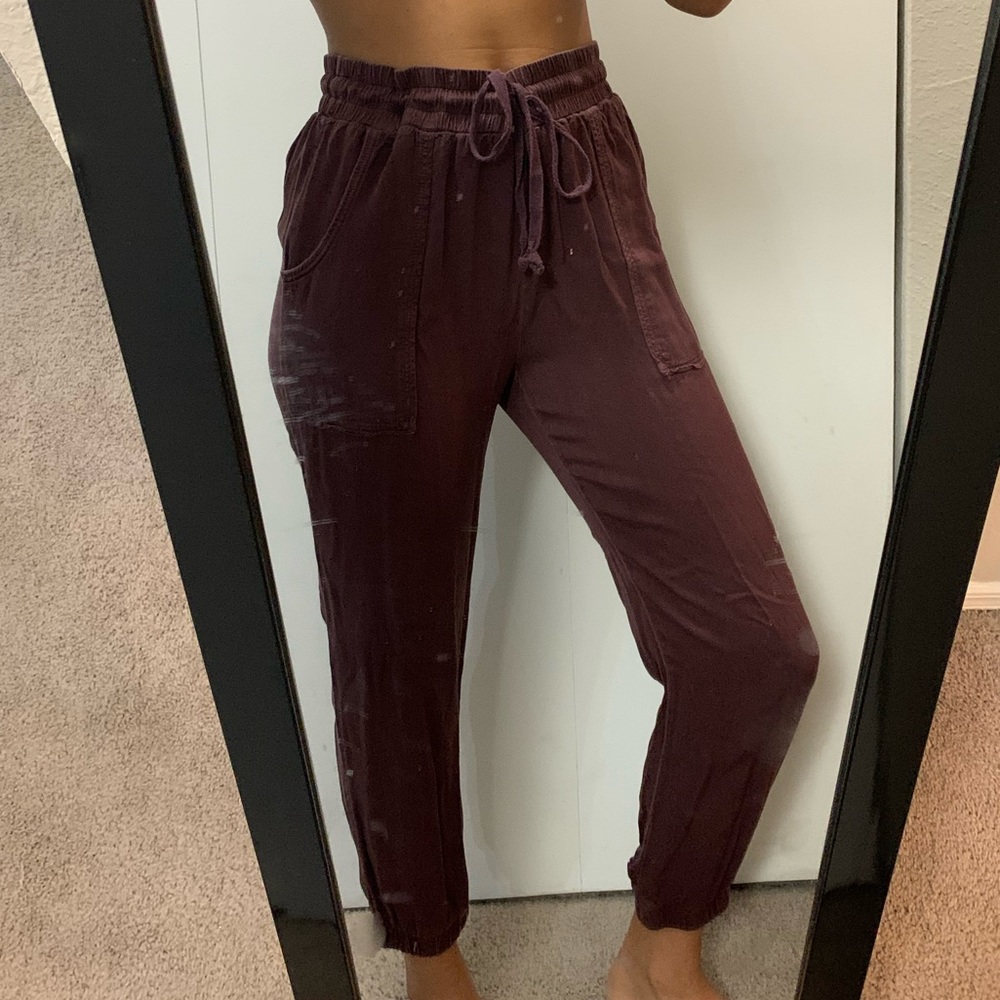 maroon joggers